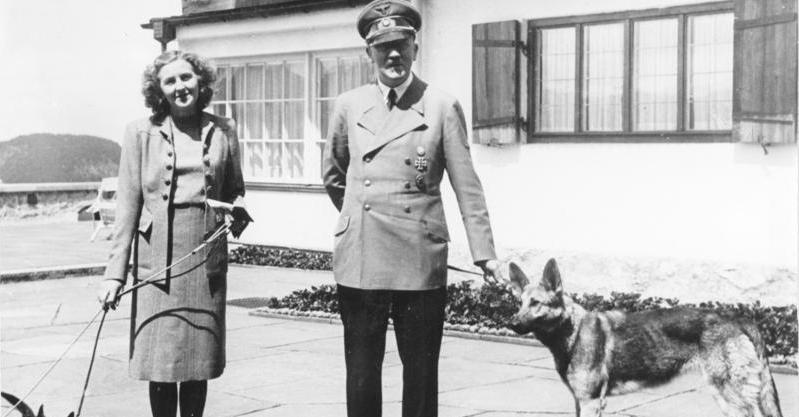Eva Braun and Adolf Hitler.<a href=https://commons.wikimedia.org/w/index.php?curid=5457502>Photo Credit</a>
