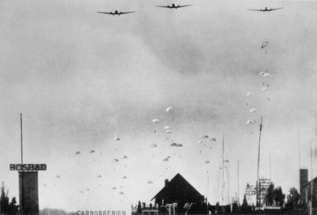  German troops parachuting into the Netherlands on May 10, 1940 Photo Credit