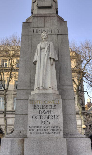 The Edith Cavell Memorial at London's St. Martin's Place Photo Credit