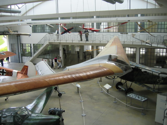 Horten Ho IV flying wing sailplane recumbent glider at the Deutsches Museum in Oberschleißheim, Germany Photo Credit