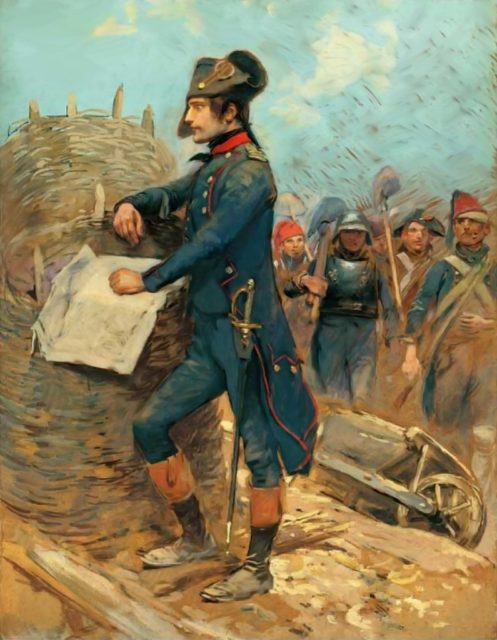 Napoleon Bonaparte commanding the artillery at the Siege of Toulon