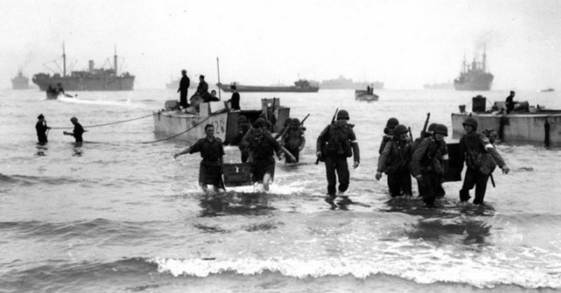 Operation Torch - American troops landing on the beach at Arzeu, near Oran, 1942.
