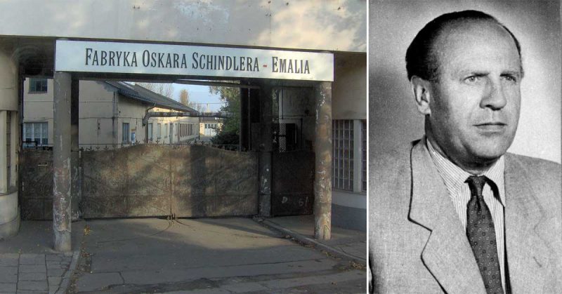 Left: Oskar Schindler's enamel factory in Krakow. <a href=By I, Noaa, CC BY-SA 2.5, https://commons.wikimedia.org/w/index.php?curid=2399012>Photo Credit</a> Right: Oskar Schindler