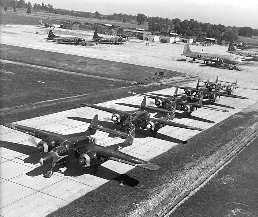 A P-61 squadron involved in the Ohio phase of the Thunderstorm Project, 1947. 