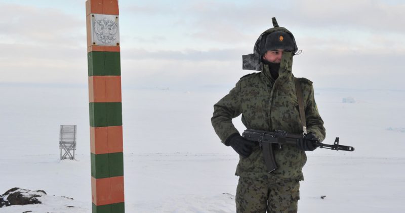 Frontier guard at frontier station 