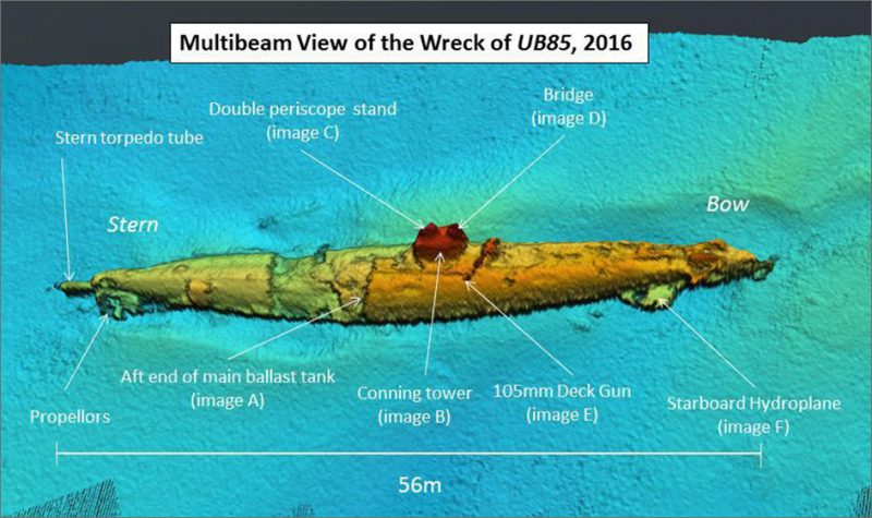 <a href=http://www.scottishpower.com/news/pages/ww1_submarine_sunk_by_sea_monster_uncovered_by_power_cable_engineers_in_scotland.aspx>Photo Credit: Scottish Power</a>