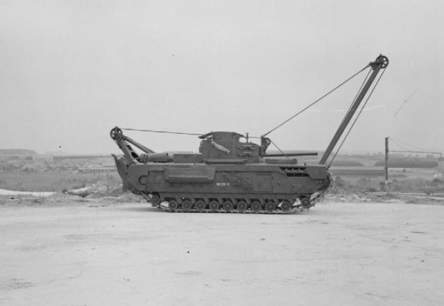 Churchill ARV Mk II with front jib erected. Photo Credit.