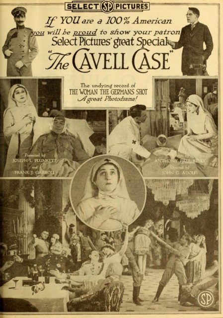 A WWI American film on Cavell called, "The Cavell Case" Photo Credit