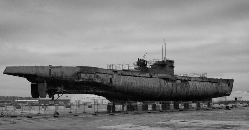 U-534 at Birkenhead Docks. U-534 is of the same class (Type IXC/40) as the U-Boat Which was raised for her cargo. 
