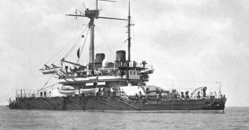 British Devastation-class battleship HMS Thunderer.