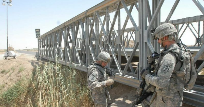 The Bailey Bridge has lasted well beyond WW2, in military and civilian life. Here, Combat Engineers inspect a Bailey Bridge in Iraq in 2009 
