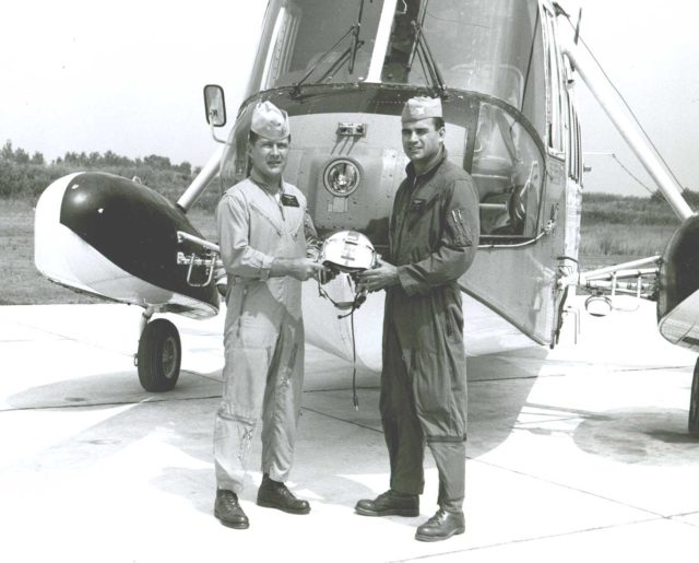 Jack Rittichier as an exchange officer with the US Air Force, standing next to Lonnie Mixon, another USCG to USAF exchange officer. Photo courtesy of the U.S. Coast Guard