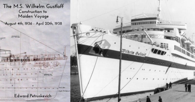 Left: Book cover. Right: MS Wilhelm Gustloff in 1939. Bundesarchiv - CC BY-SA 3.0 de