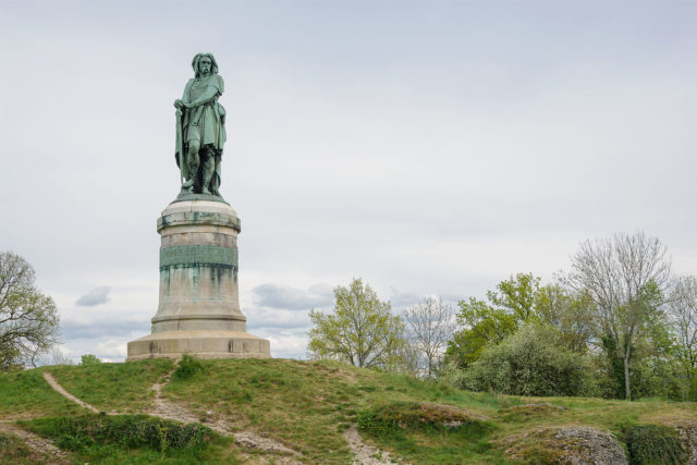 "Vercingetorix" - A statue to the famous Gaulish leader by Aimé Millet in Alise-Sainte-Reine, Côte-d'Or department, Burgundy, France. Photo Credit