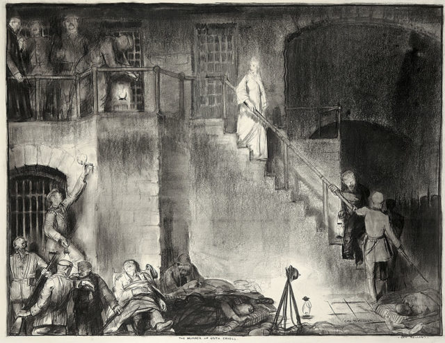A drawing of Cavell's imprisonment, produced in 1918.