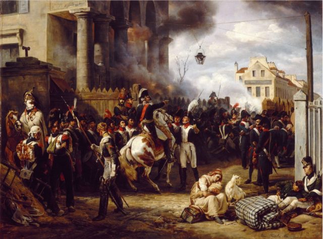 Civilians and the wounded during the Battle of Paris in the war of the Sixth Coalition, painted by Horace Vernet