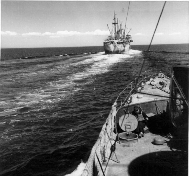 Italian convoy sailing towards North Africa, 1941.