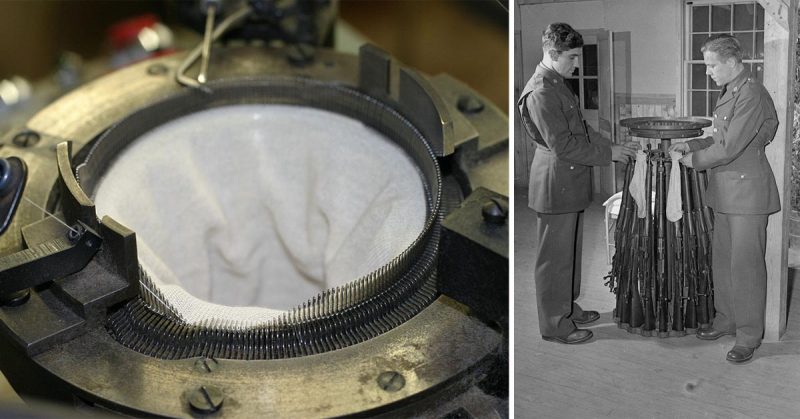 A circular knitting machine. <a href=https://commons.wikimedia.org/w/index.php?curid=25491>Photo Credit</a>