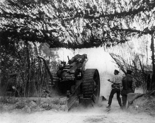 A Massive Howitzer firing in the Battle of Messines Ridge.