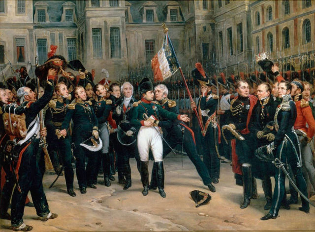 Napoleon's farewell to his Imperial Guard, 20 April 1814. 