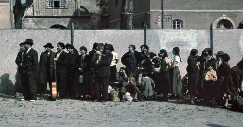 Roma civilians waiting to be deported 1940. <a href=https://commons.wikimedia.org/w/index.php?curid=5441619>Photo Credit</a>