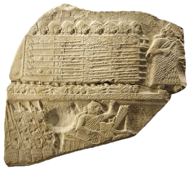 Battle formations on a fragment of the ancient Sumerian Stele of the Vultures