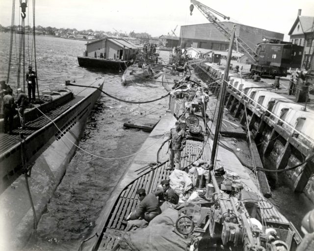 German Submarines surrendered at the Portmouth Navy Yard, 1945