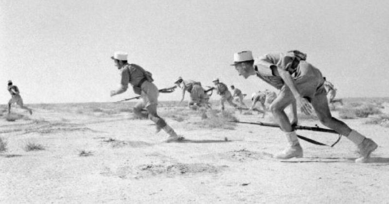 The Free French Foreign Legionnaires attacking the enemy at Bir Hakeim on June 12, 1942.