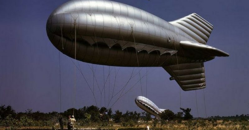 US Marine Corps barrage balloon, Parris Island, May 1942