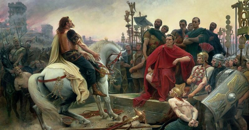 Vercingetorix Surrenders his Weapons to Caesar.  