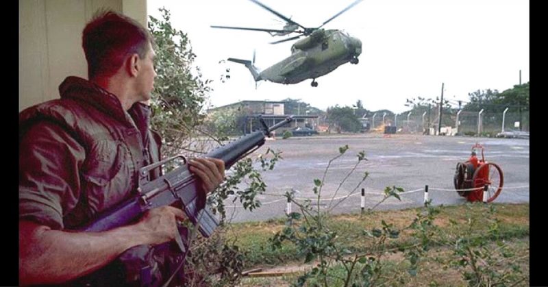 US Marine at the DAO Compound during Operation Frequent Wind.