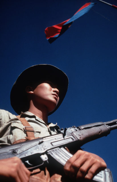 A Viet Cong soldier, similar to the one who fired on Hernandez. 
