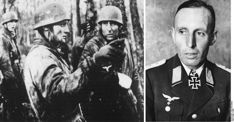 Right: Von der Heydte during Ardennes offensive. Left: Freiherr Friedrich August von der Heydte.  Bundesarchiv - CC BY-SA 3.0 de