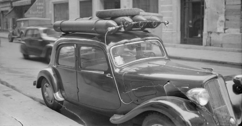 WWII-era car in Paris, France.