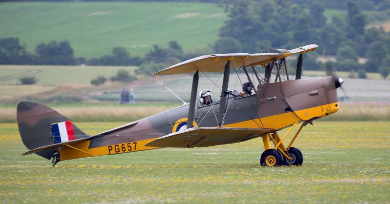 Tiger Moth captured during Flying Legends air show, 2016. <a href=https://commons.wikimedia.org/w/index.php?curid=50091943>Photo Credit</a>