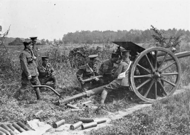 Firing artillery at the Battle of the Somme