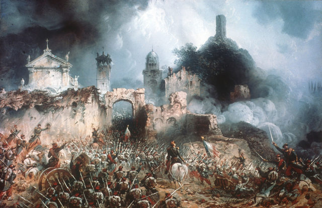 The Battle of Solferino painted by Carlo Bossoli.