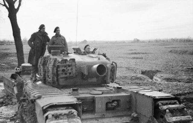 Churchill AVRE of 617th Assault Squadron, Royal Engineers near Geilenkirchen, Germany