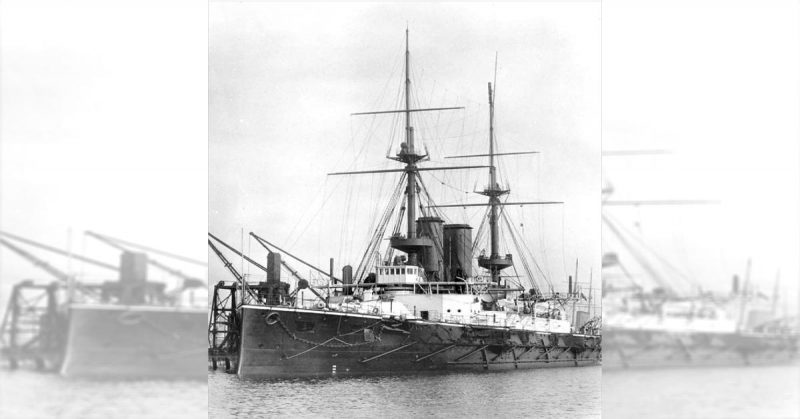 HMS Formidable, a battleship of the British Royal Navy, sunk during the First World War by a German U-Boat.