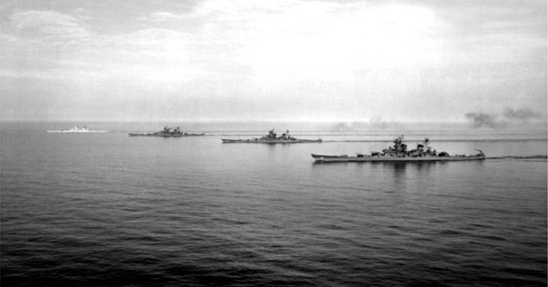 Four Iowa Class vessels together:  Iowa, New Jersey, Missouri, and Wisconsin.