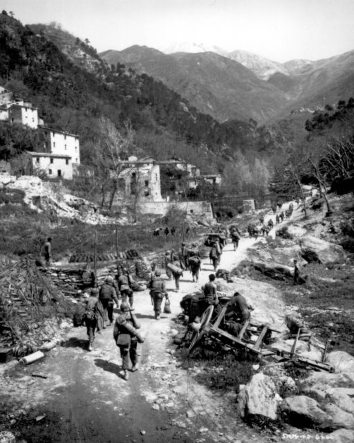 The hills of central Italy. This rugged terrain must have looked familiar to the Gurkhas, who grew up in the foothills of the Himalayas. 