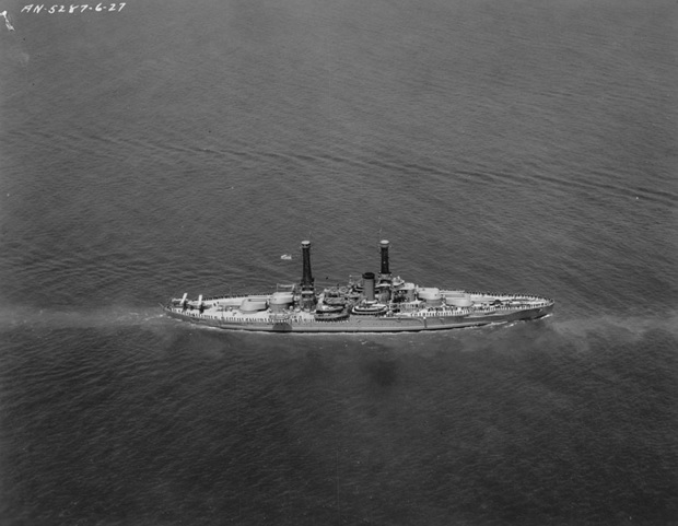 The Nevada class, the first of the heavily armed and armored standard-type battleships.