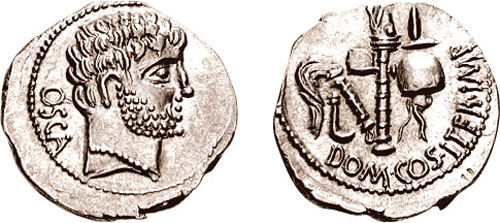 Gnaeus Domitius Calvinus (39 BC). By CNG coins – CC BY-SA 3.0