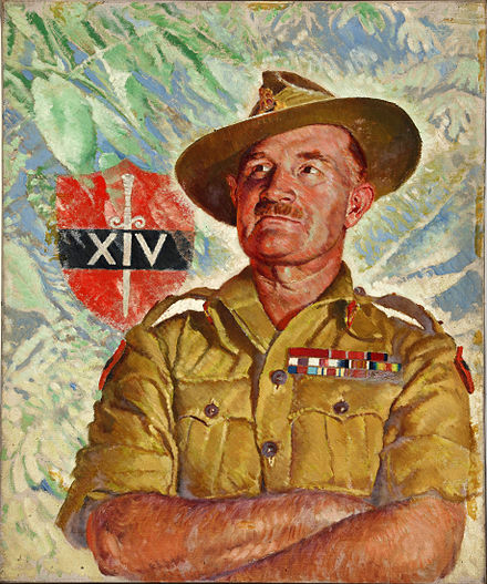 Portrait of General Slim as commander of the Fourteenth Army, commissioned by the Ministry of Information.