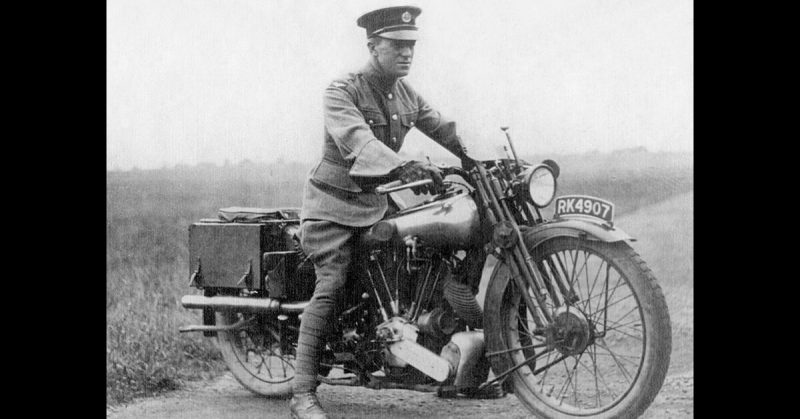 Lawrence on the Brough Superior SS100 that he called George V