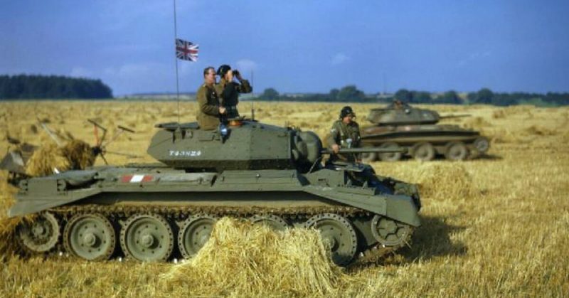 British Crusader Tanks on an exercise in Yorkshire, England, in 1942