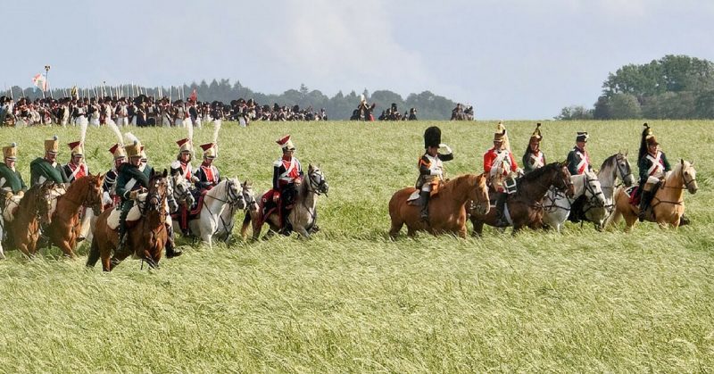 Sample of the cavalry of the Grande Armée during a reenactment of the Battle of Waterloo. By Myrabella / CC BY-SA 3.0