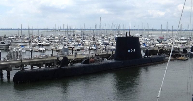 Port side of the USS Clamagore submarine. <a href=https://commons.wikimedia.org/w/index.php?curid=51075785
>Photo Credit</a>