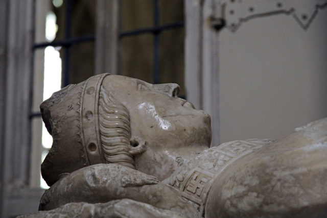 Swastikas can be seen on the robe of this effigy in Winchester Cathedral, of an English Bishop who died in 1366. Photo Credit