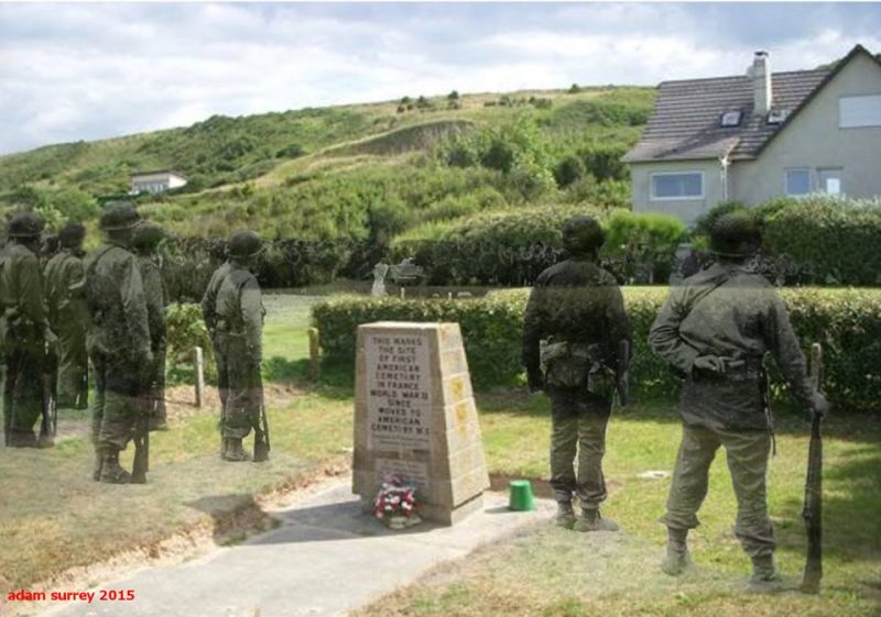 Ultimate sacrifice:Dedication of the 1st US cemetery on French soil,Temp cemetery 1 Omaha beach 12th June 1944 – 2015 / By Adam Surrey / Ghosts of Time